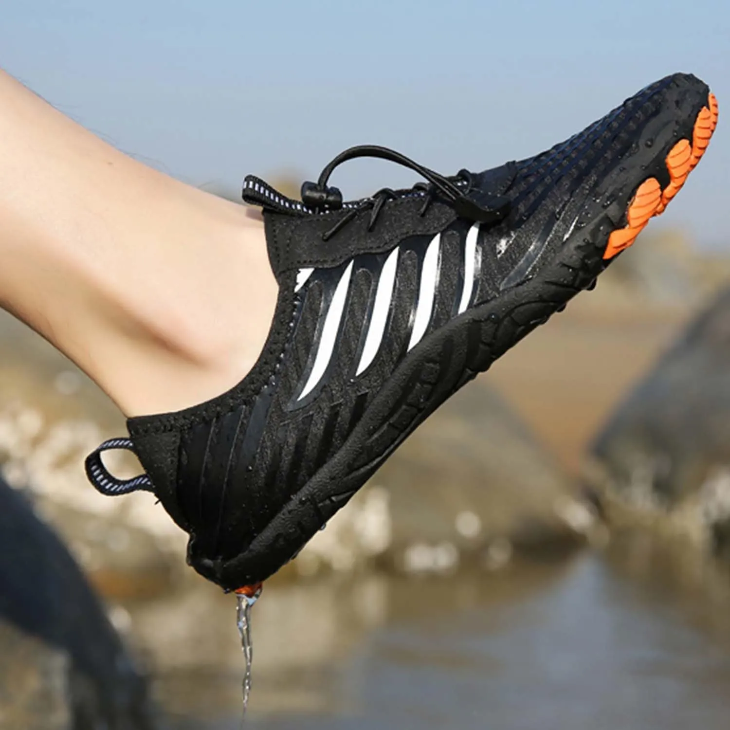 2025 Hiking Barefoot Shoes for Women Men, Grounded Footwear Non-Slip Water Shoes Unisex, Quickdry Wide Toe Barefoot Sneakers Lightweight Breathable Running Biking Swim River