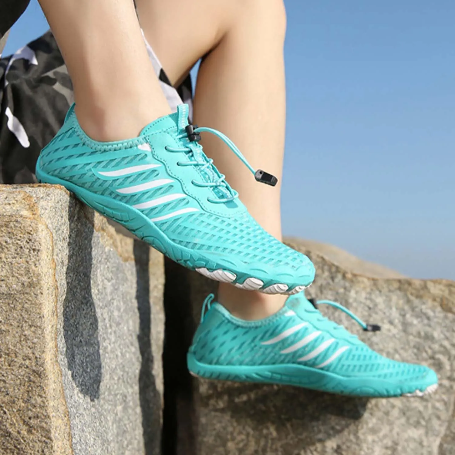 2025 Hiking Barefoot Shoes for Women Men, Grounded Footwear Non-Slip Water Shoes Unisex, Quickdry Wide Toe Barefoot Sneakers Lightweight Breathable Running Biking Swim River