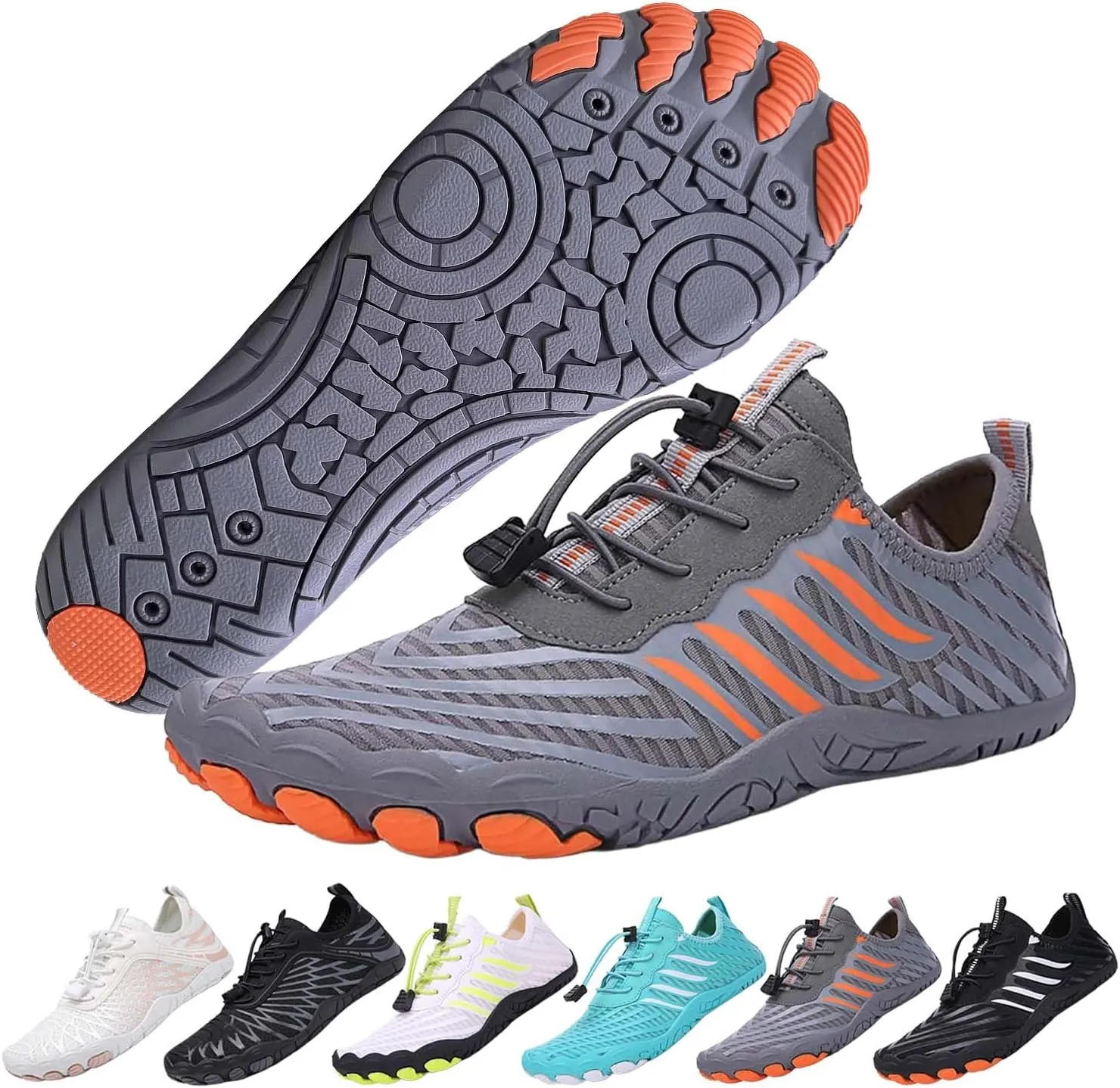 2025 Hiking Barefoot Shoes for Women Men, Grounded Footwear Non-Slip Water Shoes Unisex, Quickdry Wide Toe Barefoot Sneakers Lightweight Breathable Running Biking Swim River