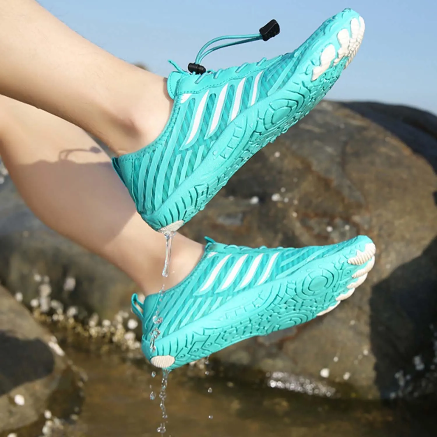 2025 Hiking Barefoot Shoes for Women Men, Grounded Footwear Non-Slip Water Shoes Unisex, Quickdry Wide Toe Barefoot Sneakers Lightweight Breathable Running Biking Swim River