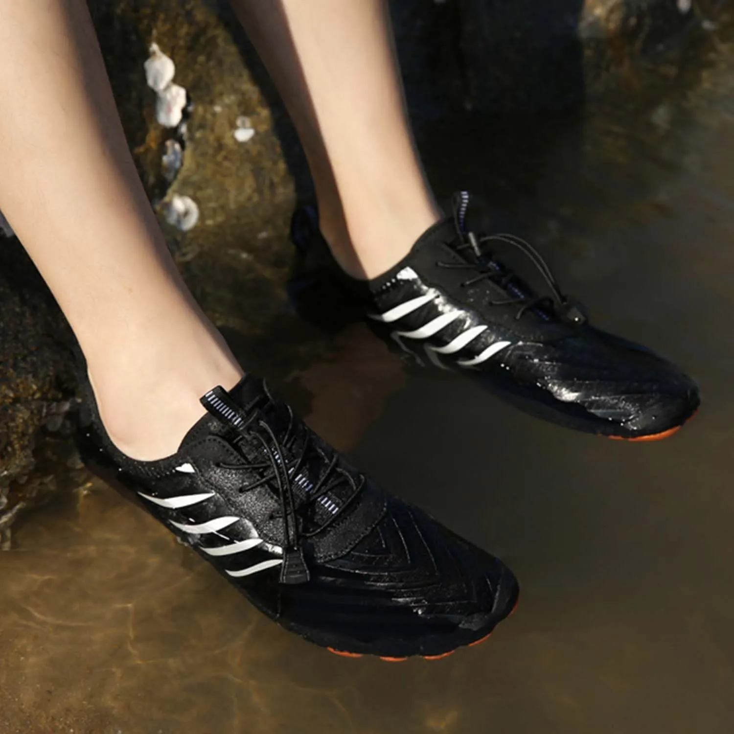2025 Hiking Barefoot Shoes for Women Men, Grounded Footwear Non-Slip Water Shoes Unisex, Quickdry Wide Toe Barefoot Sneakers Lightweight Breathable Running Biking Swim River