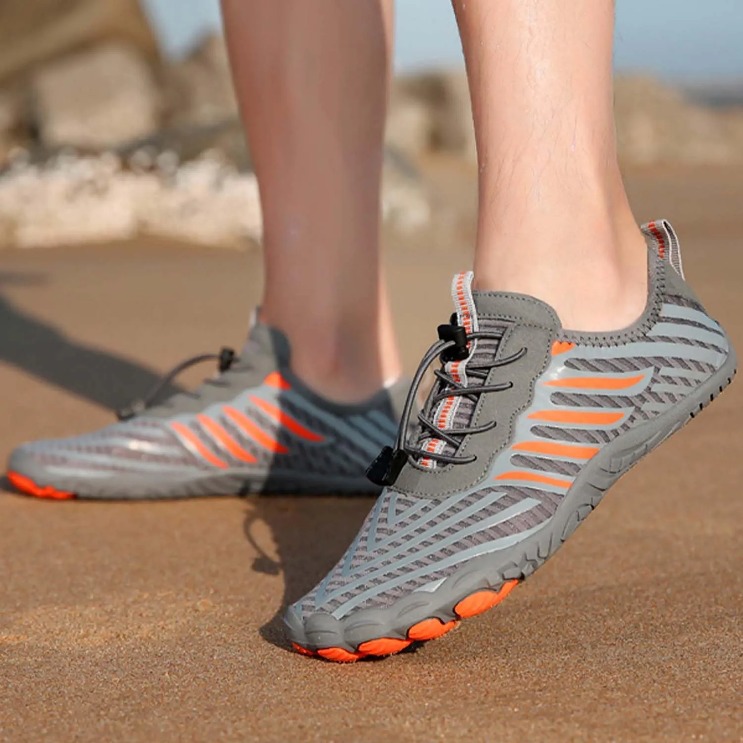 2025 Hiking Barefoot Shoes for Women Men, Grounded Footwear Non-Slip Water Shoes Unisex, Quickdry Wide Toe Barefoot Sneakers Lightweight Breathable Running Biking Swim River