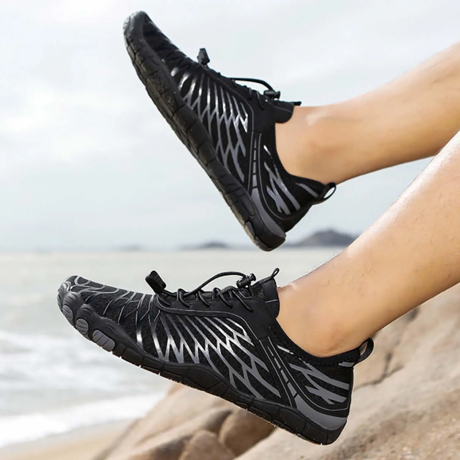2025 Hiking Barefoot Shoes for Women Men, Grounded Footwear Non-Slip Water Shoes Unisex, Quickdry Wide Toe Barefoot Sneakers Lightweight Breathable Running Biking Swim River