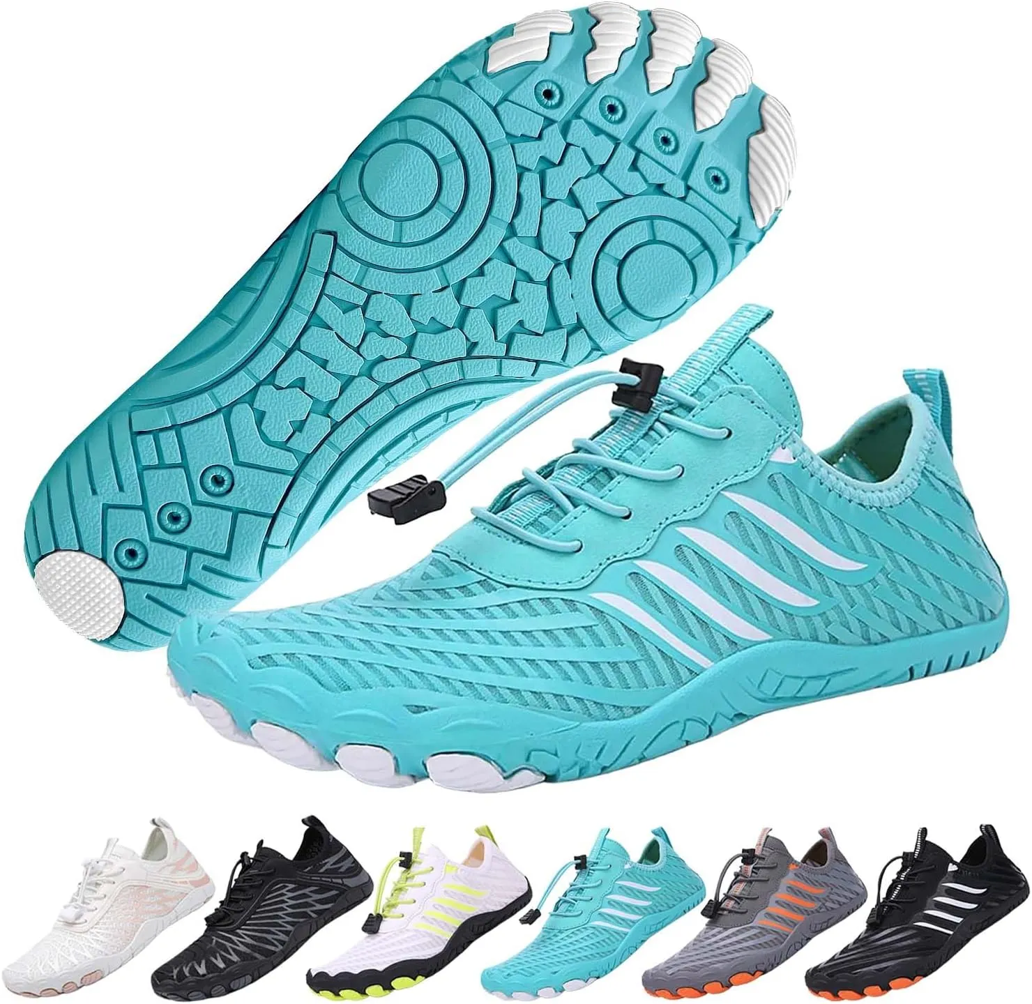 2025 Hiking Barefoot Shoes for Women Men, Grounded Footwear Non-Slip Water Shoes Unisex, Quickdry Wide Toe Barefoot Sneakers Lightweight Breathable Running Biking Swim River