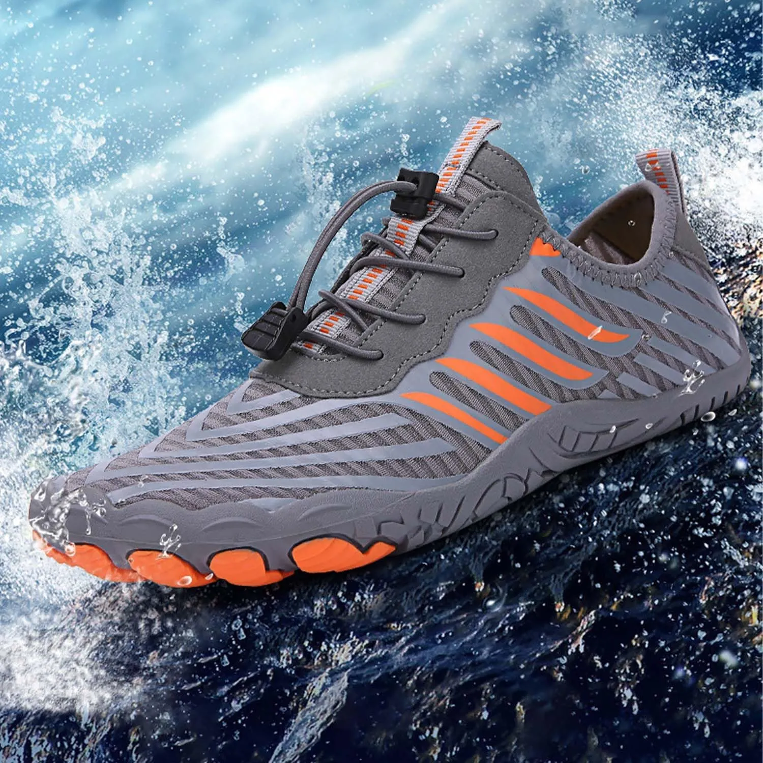 2025 Hiking Barefoot Shoes for Women Men, Grounded Footwear Non-Slip Water Shoes Unisex, Quickdry Wide Toe Barefoot Sneakers Lightweight Breathable Running Biking Swim River