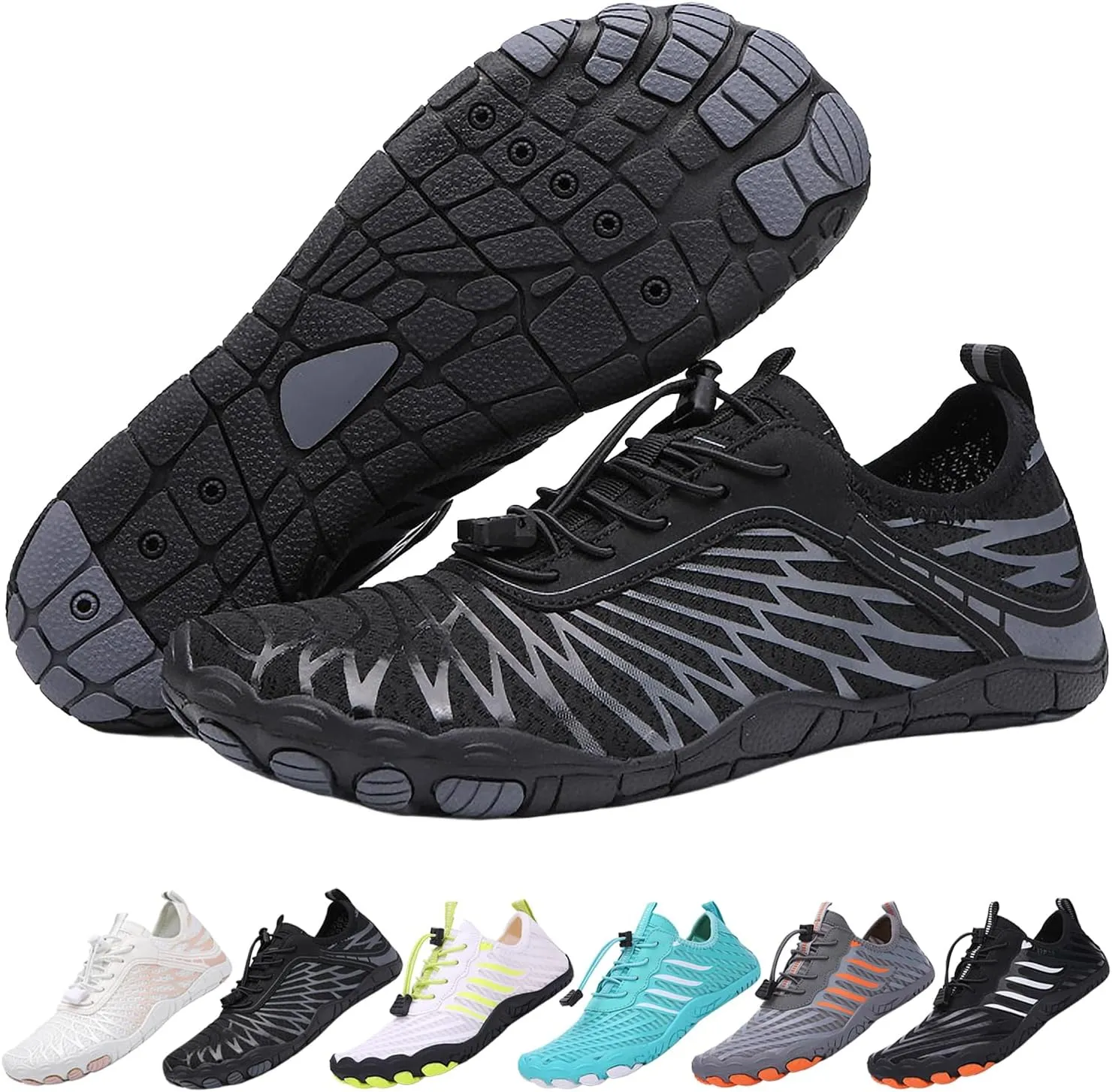 2025 Hiking Barefoot Shoes for Women Men, Grounded Footwear Non-Slip Water Shoes Unisex, Quickdry Wide Toe Barefoot Sneakers Lightweight Breathable Running Biking Swim River