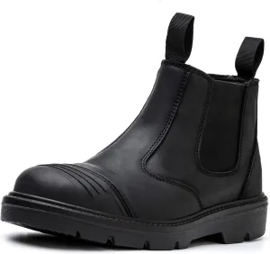 6" Steel Toe Work Boots for Men Waterproof Durable Crazy-Horse Non Slip Industrial and Construction Safety Footwear Mens Work Boots