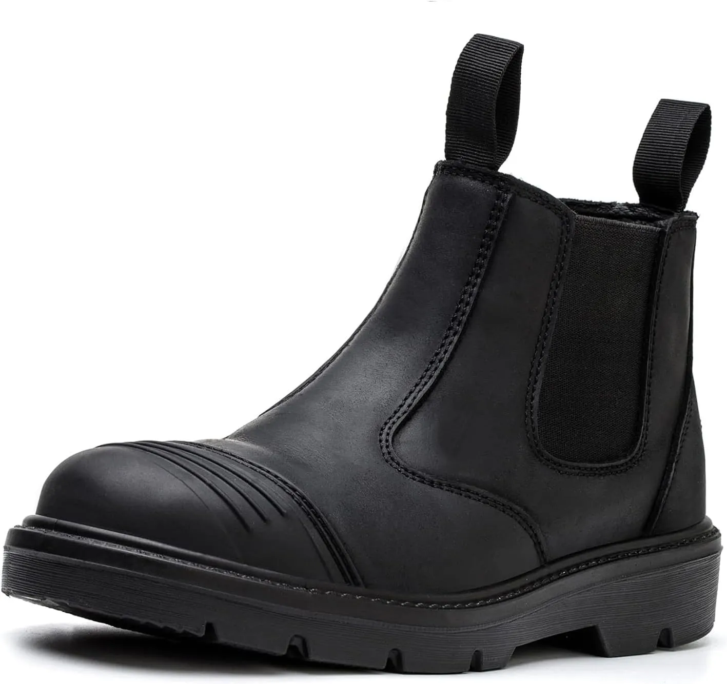 6" Steel Toe Work Boots for Men Waterproof Durable Crazy-Horse Non Slip Industrial and Construction Safety Footwear Mens Work Boots