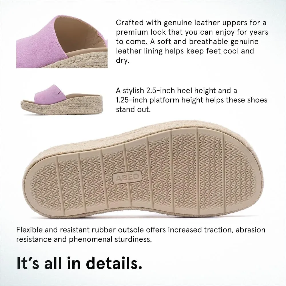 ABEO Solstice Slide Platform Sandals | Slip On Sandals Women | Espadrilles for Women | Ball of Foot Pain Relief | Built-In Metatarsal Pads Women | Ball Of Foot Cushions for Women