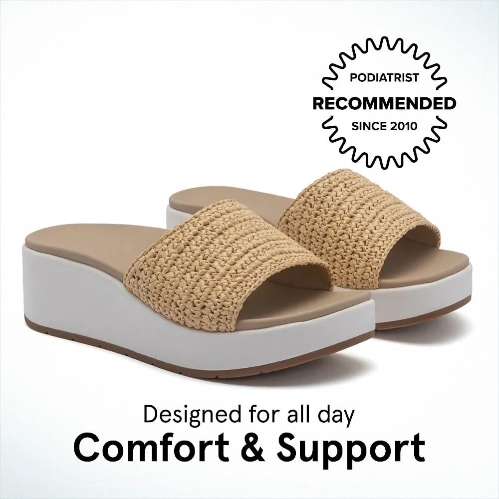 ABEO Solstice Slide Platform Sandals | Slip On Sandals Women | Espadrilles for Women | Ball of Foot Pain Relief | Built-In Metatarsal Pads Women | Ball Of Foot Cushions for Women
