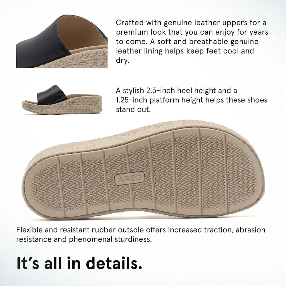 ABEO Solstice Slide Platform Sandals | Slip On Sandals Women | Espadrilles for Women | Ball of Foot Pain Relief | Built-In Metatarsal Pads Women | Ball Of Foot Cushions for Women