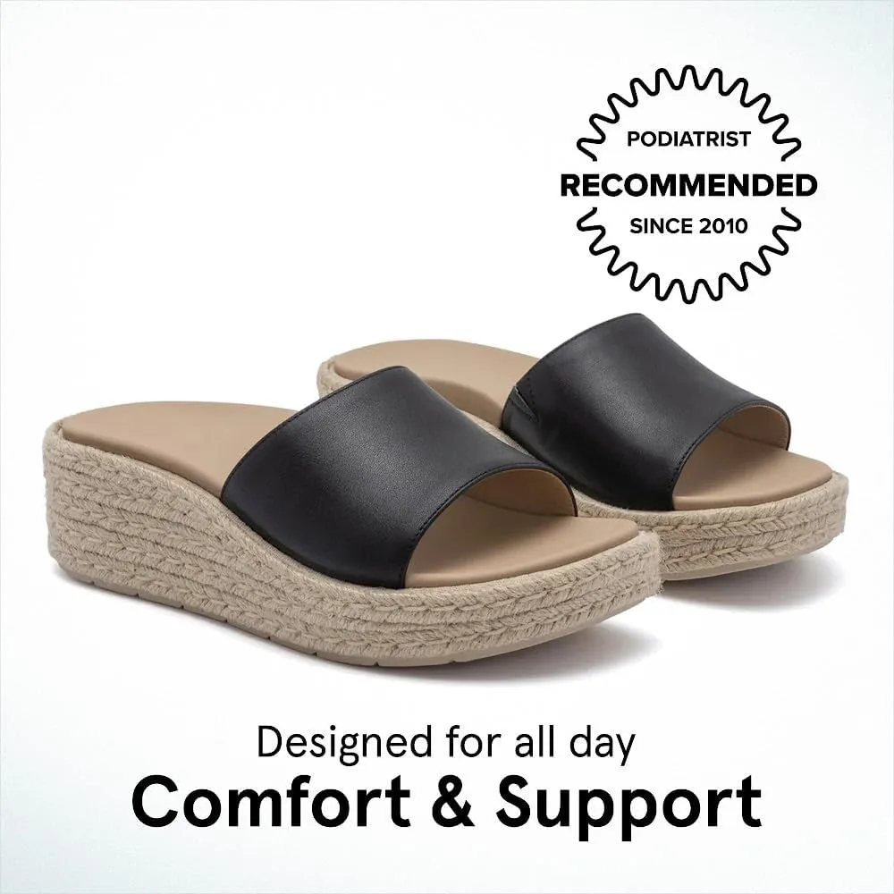 ABEO Solstice Slide Platform Sandals | Slip On Sandals Women | Espadrilles for Women | Ball of Foot Pain Relief | Built-In Metatarsal Pads Women | Ball Of Foot Cushions for Women