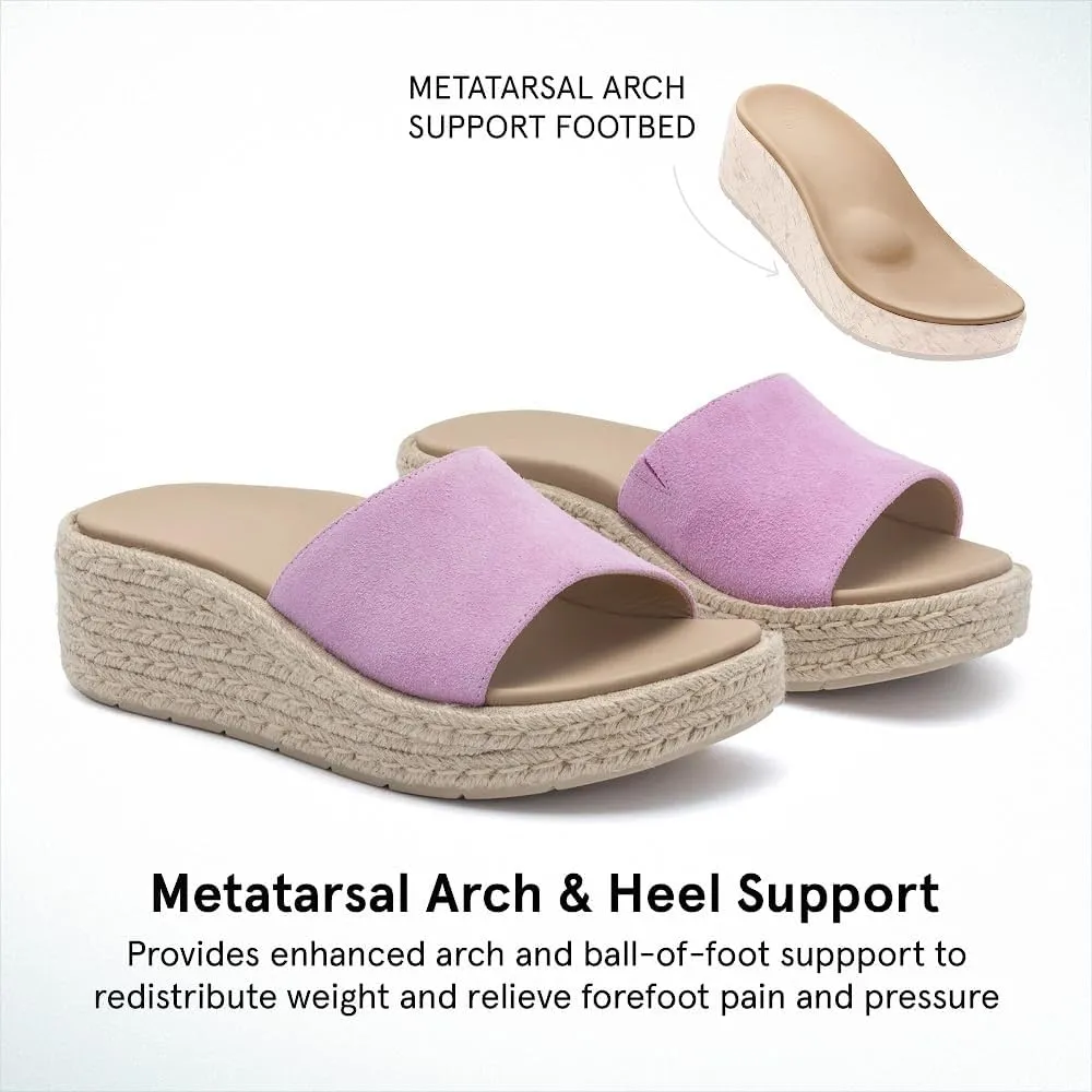 ABEO Solstice Slide Platform Sandals | Slip On Sandals Women | Espadrilles for Women | Ball of Foot Pain Relief | Built-In Metatarsal Pads Women | Ball Of Foot Cushions for Women