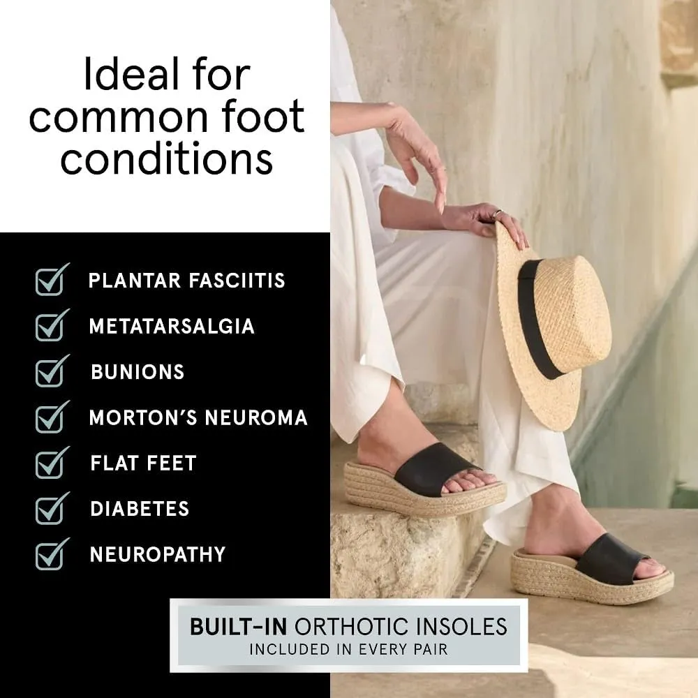 ABEO Solstice Slide Platform Sandals | Slip On Sandals Women | Espadrilles for Women | Ball of Foot Pain Relief | Built-In Metatarsal Pads Women | Ball Of Foot Cushions for Women