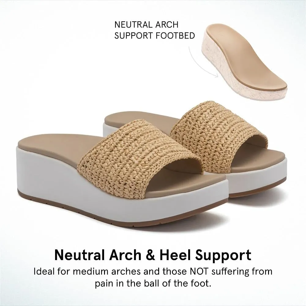 ABEO Solstice Slide Platform Sandals | Slip On Sandals Women | Espadrilles for Women | Sandals Women Dressy | Summer Shoes for Women | Built In Orthotic Insoles