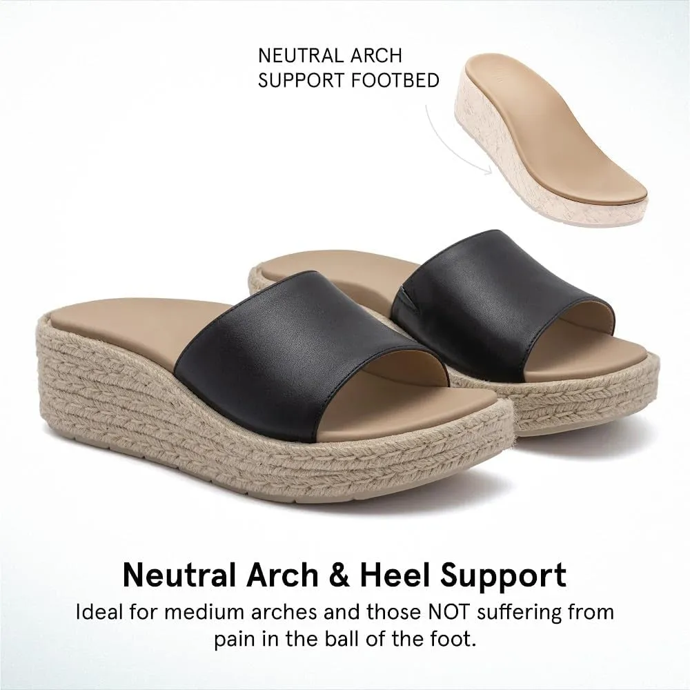 ABEO Solstice Slide Platform Sandals | Slip On Sandals Women | Espadrilles for Women | Sandals Women Dressy | Summer Shoes for Women | Built In Orthotic Insoles