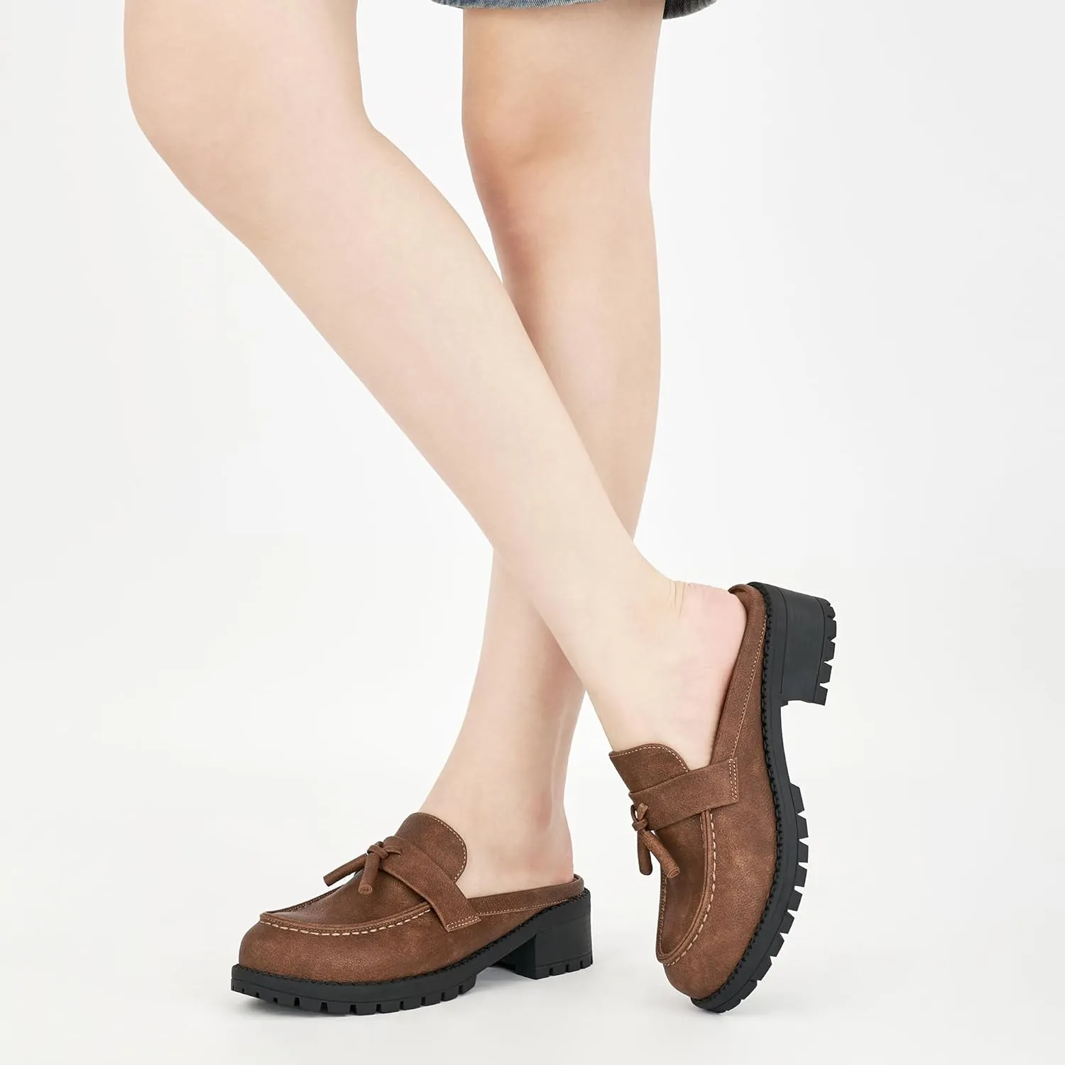Ablanczoom Mules for Women: Dressy Comfortable Womens Mules Slip On Backless Platform Chunky Loafers for Work Office Business