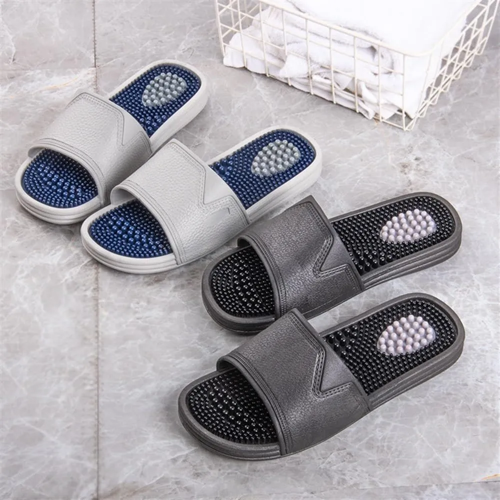 Acupressure Foot Reflexology Massage Slippers Women Men Foot Pain Relief Massage Sandals Promoting Blood Circulation Myofascial Release Trigger Point Acupuncture (Color : Grey/Blue, Size : 7.5/8)