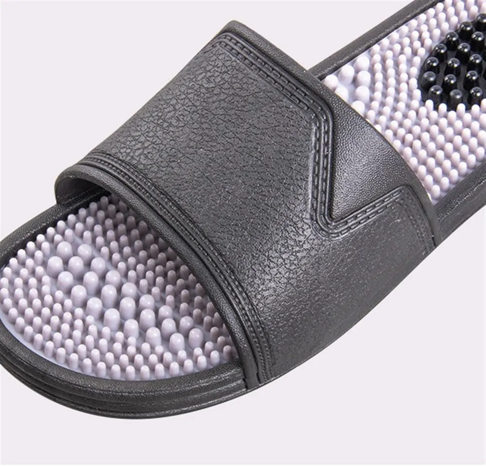Acupressure Foot Reflexology Massage Slippers Women Men Foot Pain Relief Massage Sandals Promoting Blood Circulation Myofascial Release Trigger Point Acupuncture (Color : Grey/Blue, Size : 7.5/8)