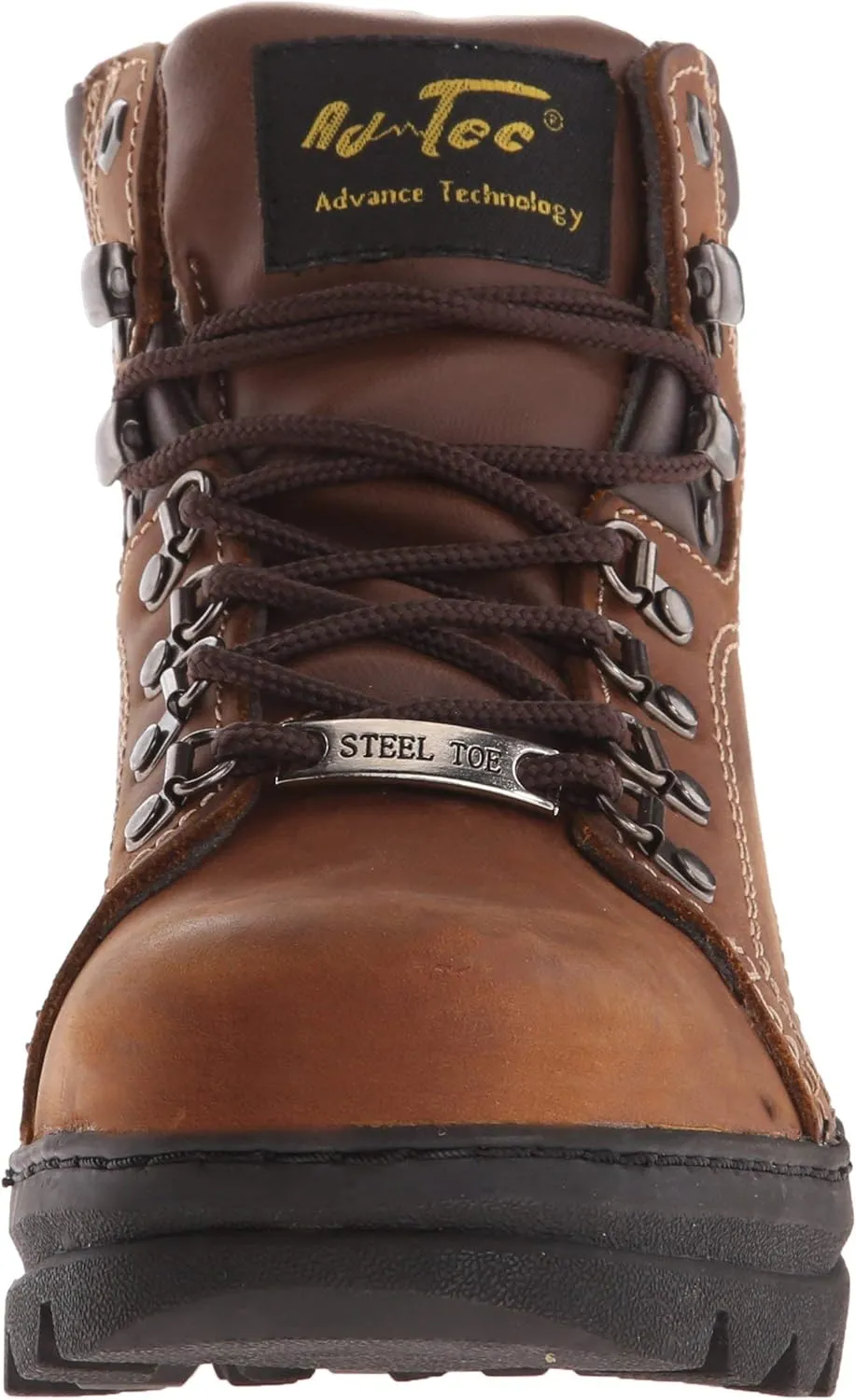 Ad Tec 6in Steel Toe Laceup Leather Work Boots for Women - Soft Padded Collar, Oil and Slip Resistant Outsole