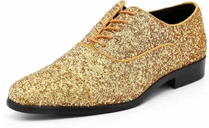 Amali Barnes Mens Dress Shoes Sparkly Glitter Encrusted Tuxedo Slip on Loafers for Men - The Original Smoking Men Dress Shoes Runs Large - GO 1/2 Size Down