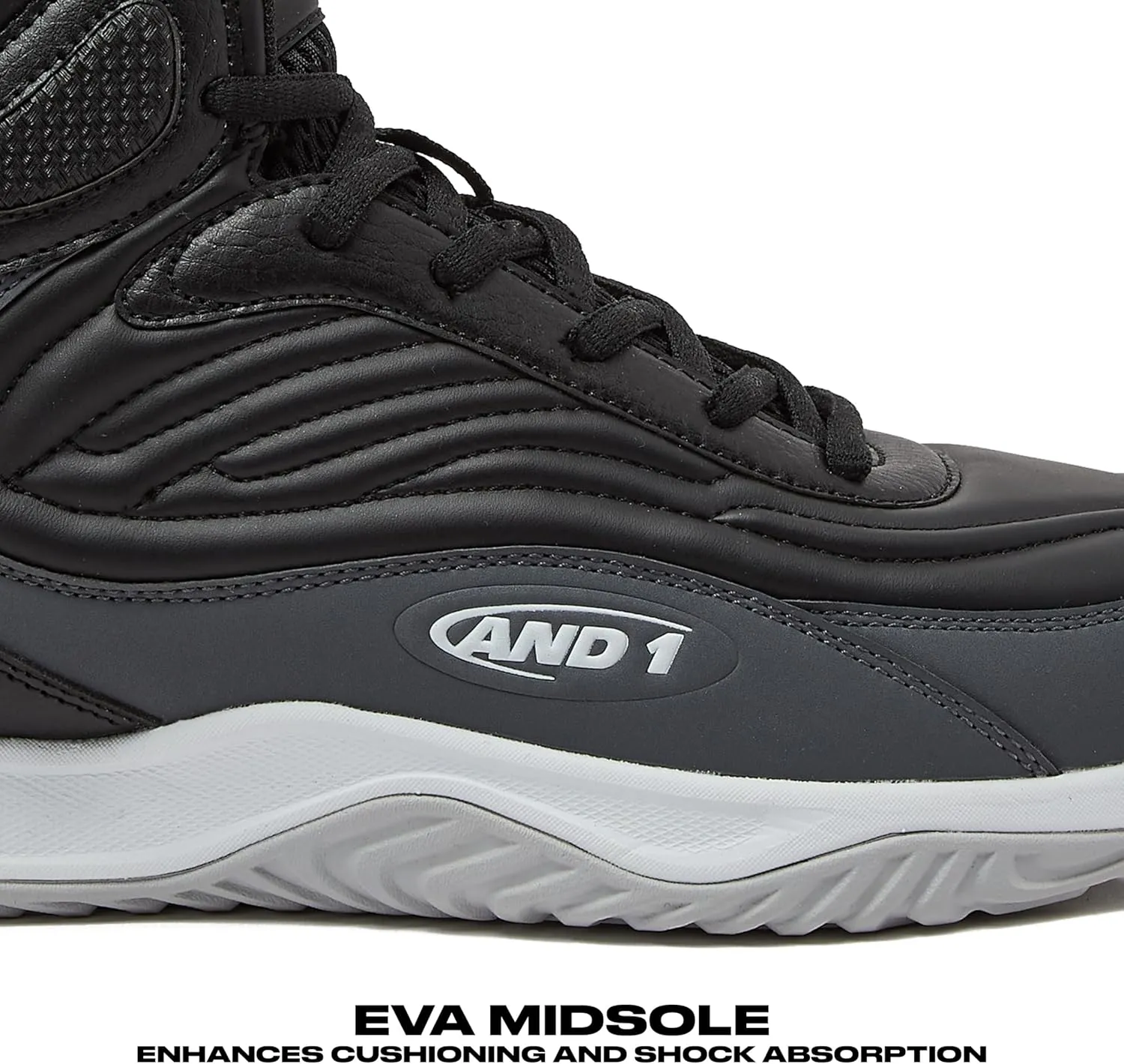 AND1 Pulse 3.0 Basketball Shoes for Men, Indoor or Outdoor, Street or Court Basketball Sneakers Men - Black, Red, or White Size 7 to 15