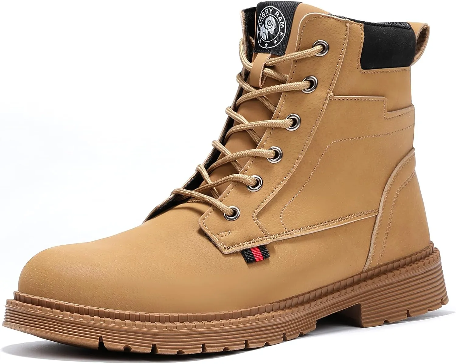 ANGRYRAM Steel Toe Boots for Men Comfortable Waterproof Construction Work Boots for Men Slip Resistant Lightweight Safety Shoes Botas de Trabajo Seguridad para Hombre