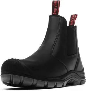 ANGRYRAM Steel Toe Slip on Work Boots for Men Waterproof Chelsea Industrial & Construction Shoes, Lightweight Comfortable Slip Resistant Safety boots