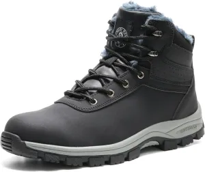 ANGRYRAM Winter Steel Toe Boots for Men Snow Work Boots Slip Resistant Safety Shoes Indestructible Industrial Construction Working Boots Warm Cozy