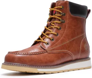 ANGRYRAM Work Boots for Men Steel/Soft Toe Boots,Waterproof Slip Resistant Industrial & Construction Work Boots