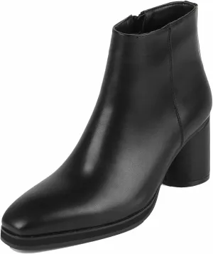 Ankle Boot for Men Heeled High Top Dress Boots Slip on Style PU Leather Dual Side Zipper Taller Shoes
