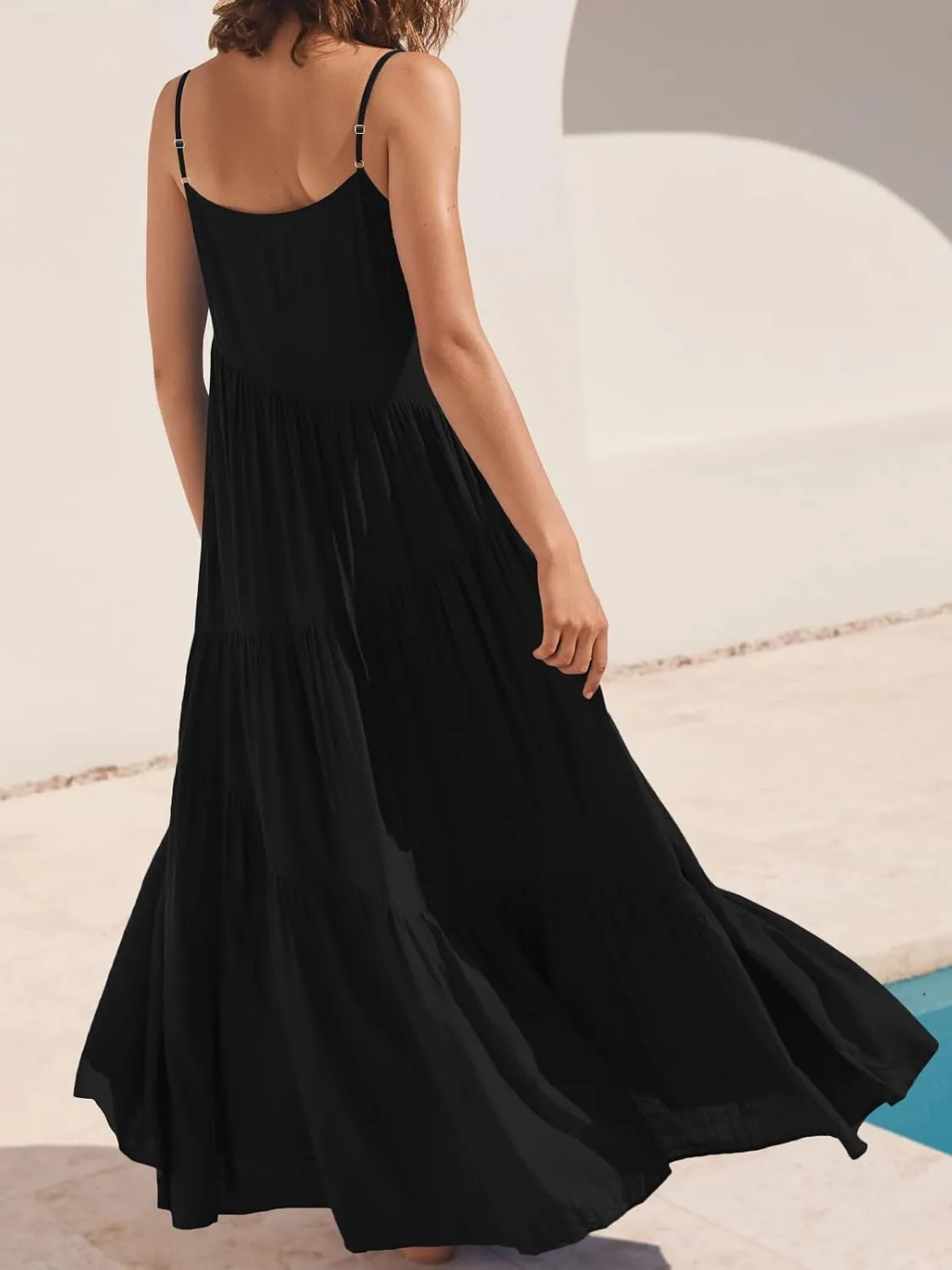 ANRABESS Women Summer Casual Loose Sleeveless Sundress Spaghetti Strap Flowy Boho Linen Beach Vacation Maxi Long Dress
