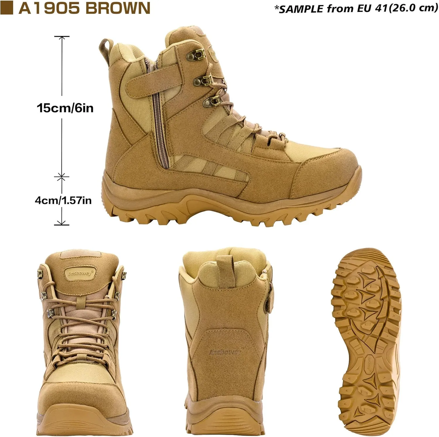 Ansbowey Men's Military Tactical Boots Lightweight Outdoor Jungle Hiking Boots