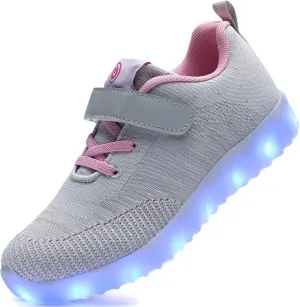 AoSiFu Kids Light Up Shoes Toddler Girls Boys Breathable Led Flashing Sneakers USB Charge