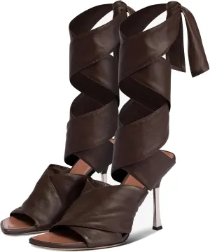Arqa Wrap Around Strappy High Heel Sandals for Women Lace Up Heels Square Open Toe Tie Up Pumps for Prom Party Daily Wear Wedding Dressy
