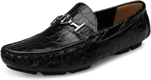 Asifn Mens Leather Loafers Slip-Ons Casual Driving Flat Walking Moccasin Business Boat Shoes Fashion Slipper Wedding