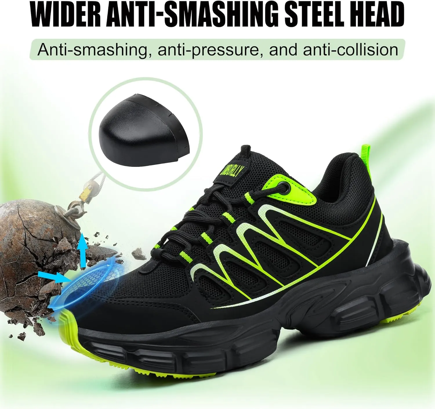 Asiman Steel Toe Shoes for Women Pink Safety Toe Shoes Breathable Lightweight Composite Work Sneakers