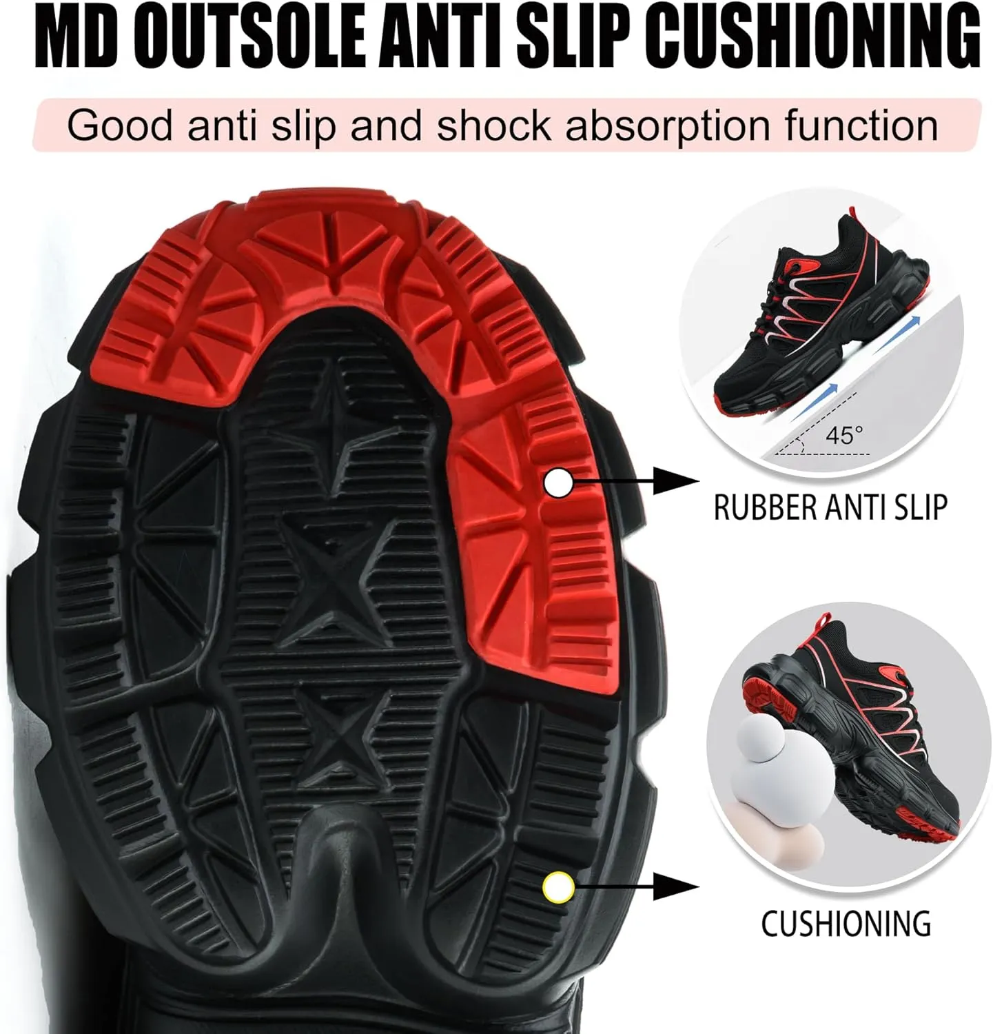 Asiman Steel Toe Shoes for Women Pink Safety Toe Shoes Breathable Lightweight Composite Work Sneakers