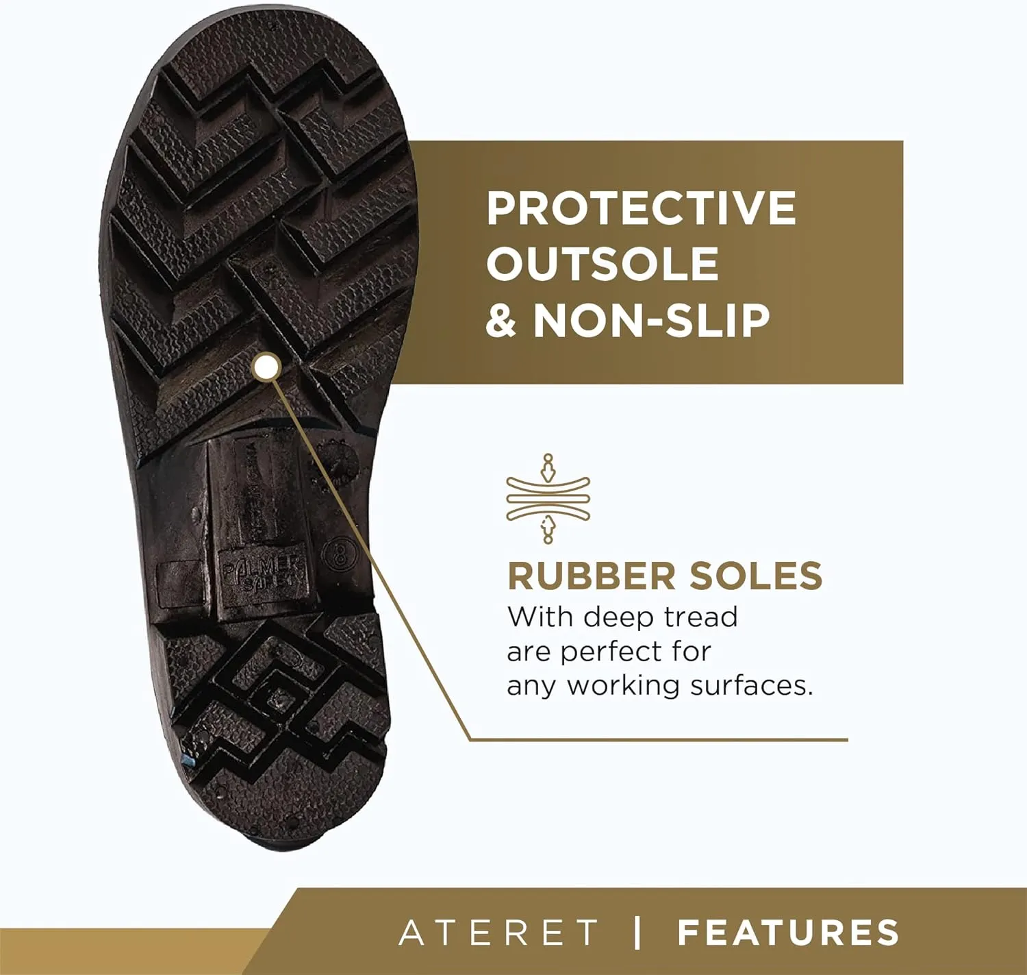 ATERET Footwear Protection PVC Steel Toe Boot 100% Waterproof Lightweight and Durable Footwear For Agricultural Construction Industry