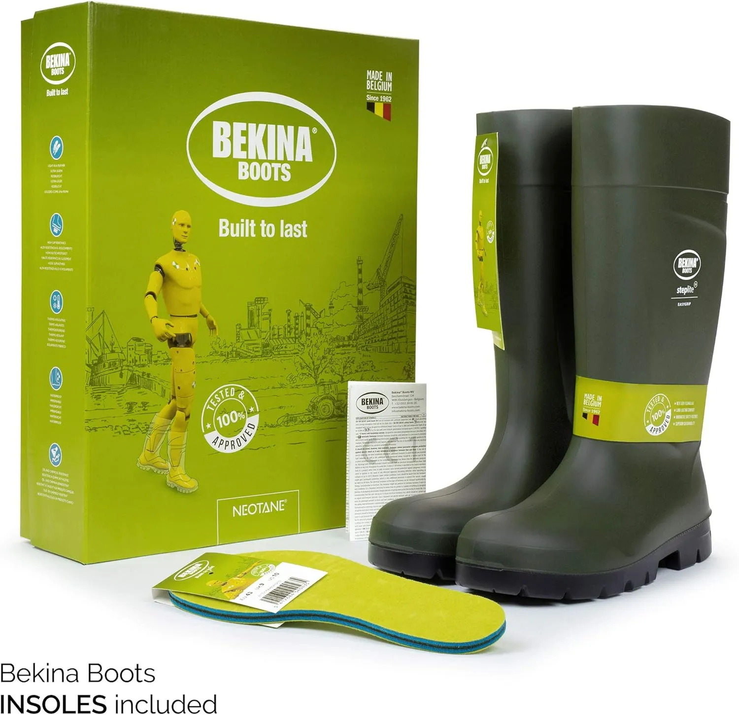 Bekina Steplite EasyGrip S4 Safety Toe Wellington Boots for Men and Women - Lightweight Waterproof SRC Certified Non Slip Steel Toe Boots for Men and Women