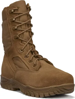Belleville C312 ST 8” Hot Weather Steel Toe Tactical Boots for Men - AR 670-1/AFI 36-2903 Coyote Brown Leather with Slip-Resistant Vibram Incisor Outsole; Berry Compliant