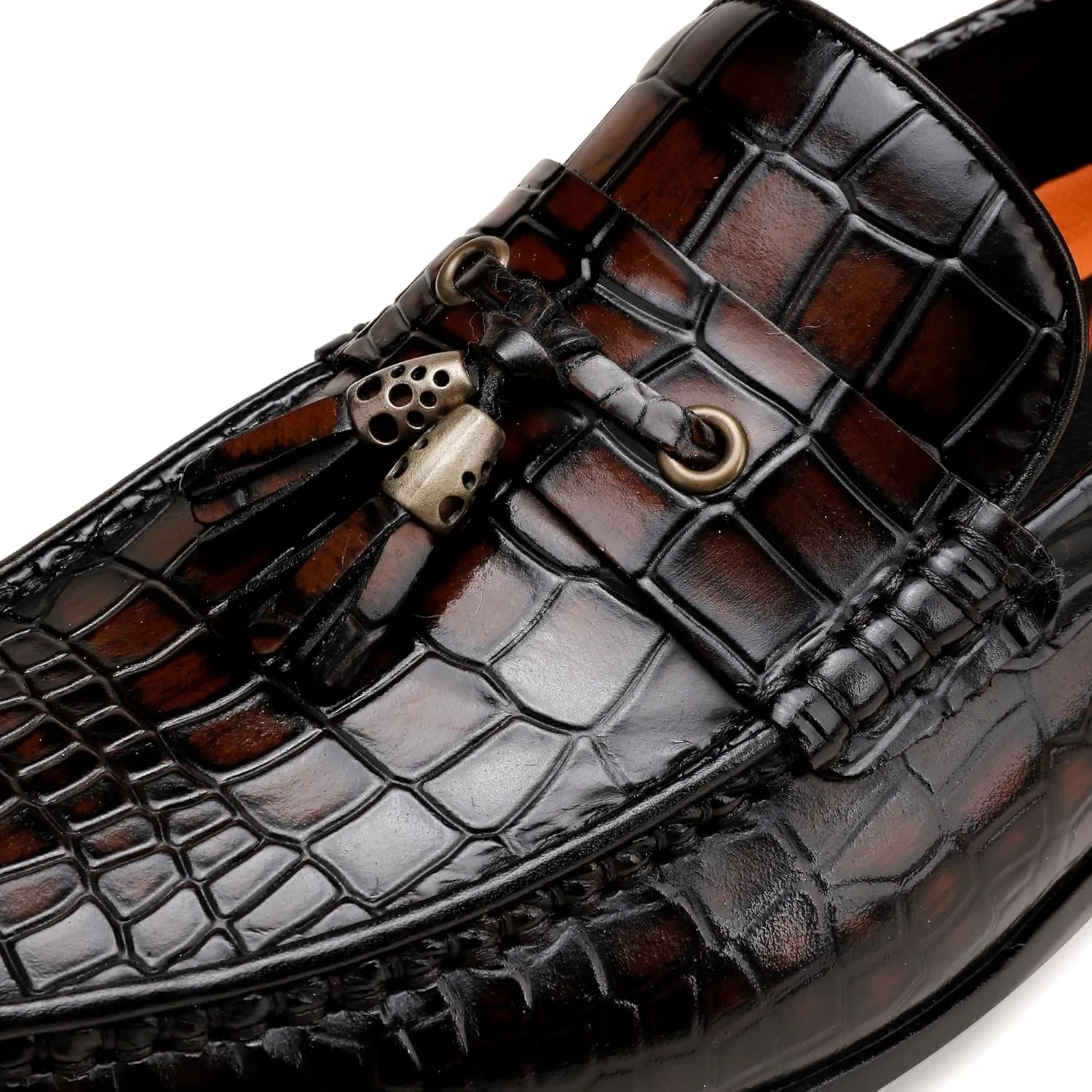 Black Tassel Loafer for Mens, Classic Smooth Leather Tassel Dress Shoes for Men