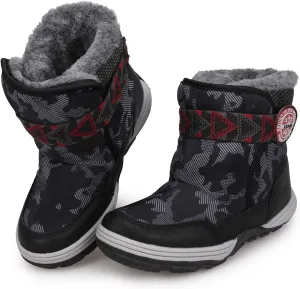 Boys Snow Boots Boys Winter Boots for Kids Waterproof Winter Snow Boots for Boys Warm Fur Lined Slip Resistant Outdoor (Toddler/Little Boys)