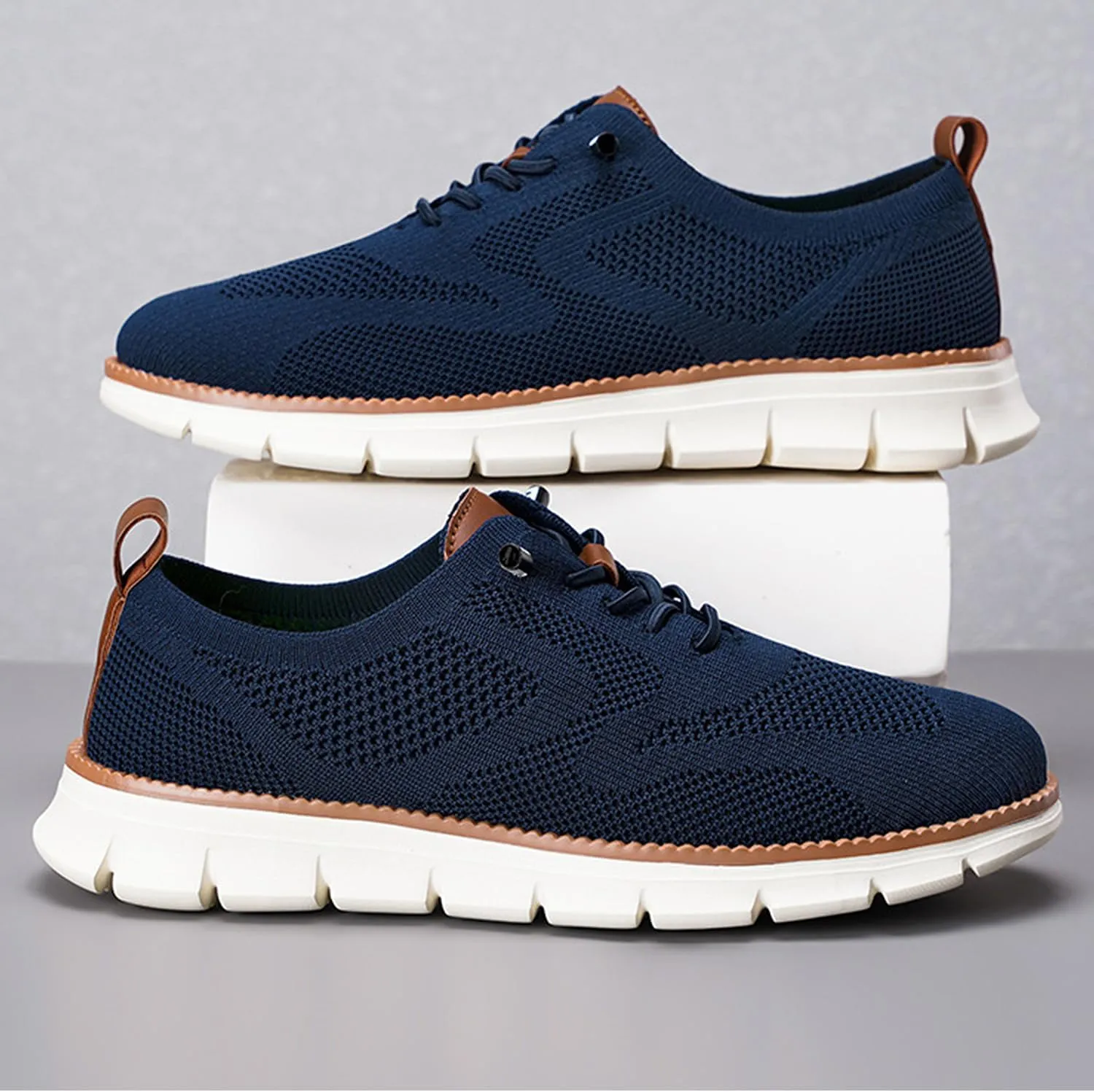 Breeze Shoes for Men Oxfords, Business Casual Shoes Breathable Mesh, Lace-Up Lightweight Sneakers Walking Shoe