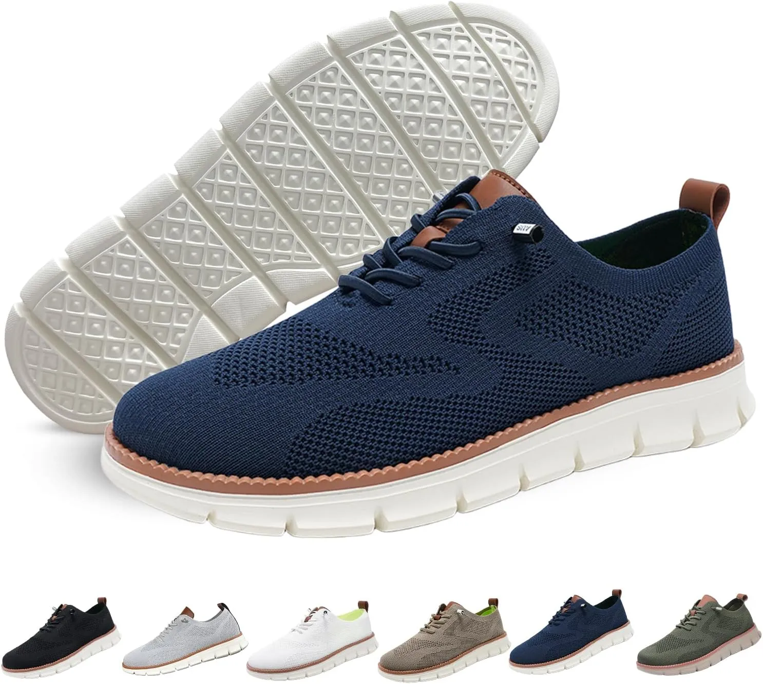 Breeze Shoes for Men Oxfords, Business Casual Shoes Breathable Mesh, Lace-Up Lightweight Sneakers Walking Shoe