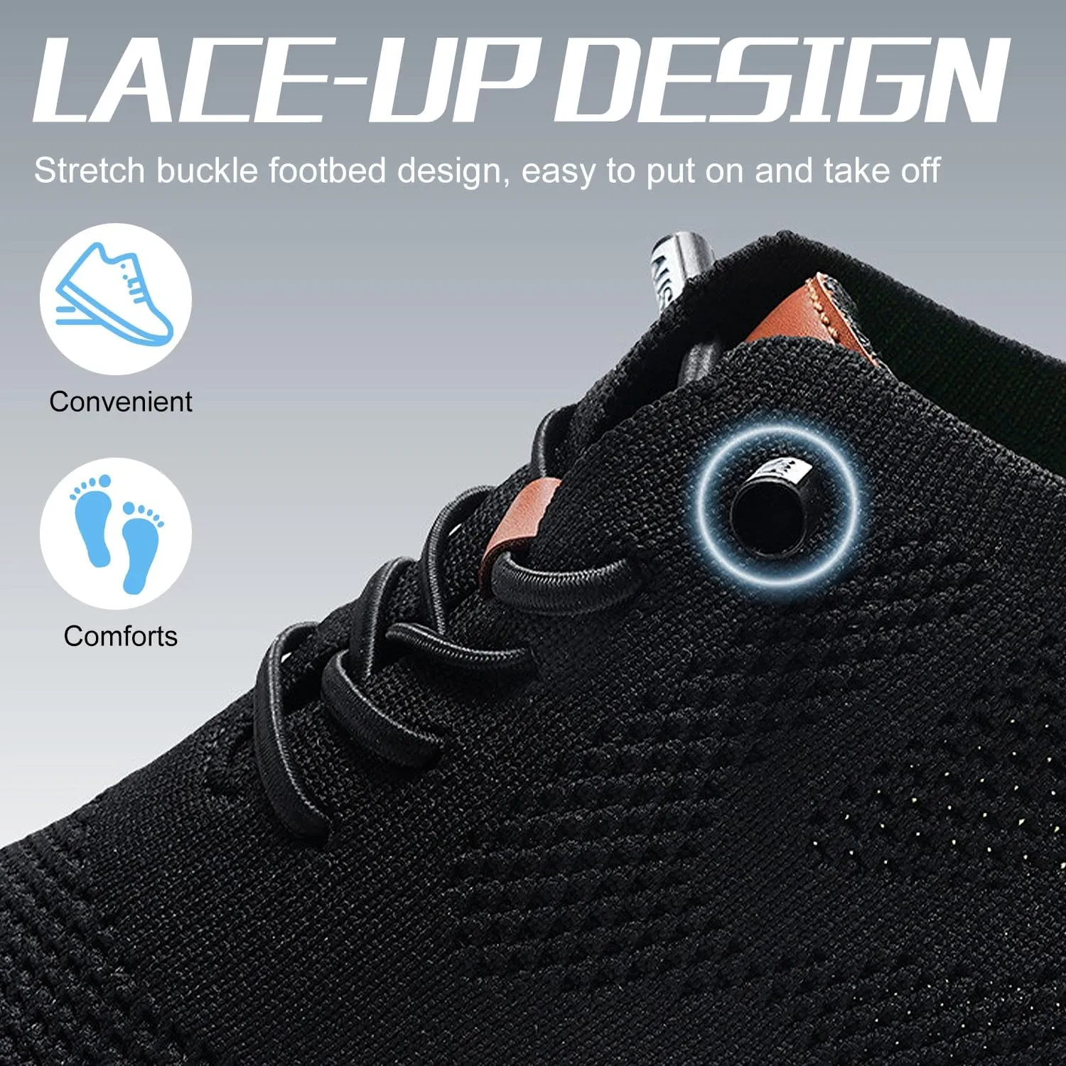 Breeze Shoes for Men Oxfords, Business Casual Shoes Breathable Mesh, Lace-Up Lightweight Sneakers Walking Shoe