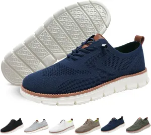Breeze Shoes for Men Oxfords, Business Casual Shoes Breathable Mesh, Lace-Up Lightweight Sneakers Walking Shoe
