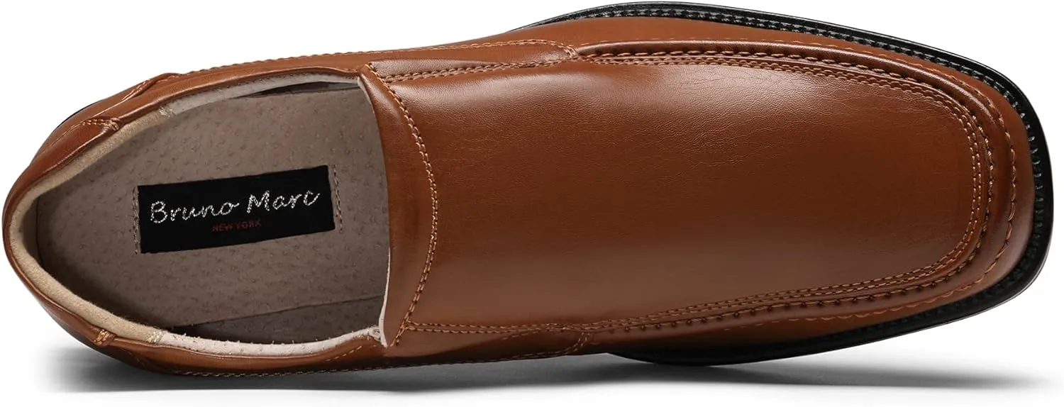 Bruno Marc Men's Goldman-02 Slip on Leather Lined Square Toe Dress Loafers Shoes for Casual Weekend Formal Work