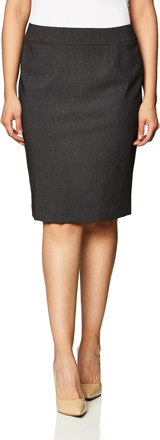 Calvin Klein Women's Classic Fit Straight Lux Suit Skirt (Regular and Plus Size)