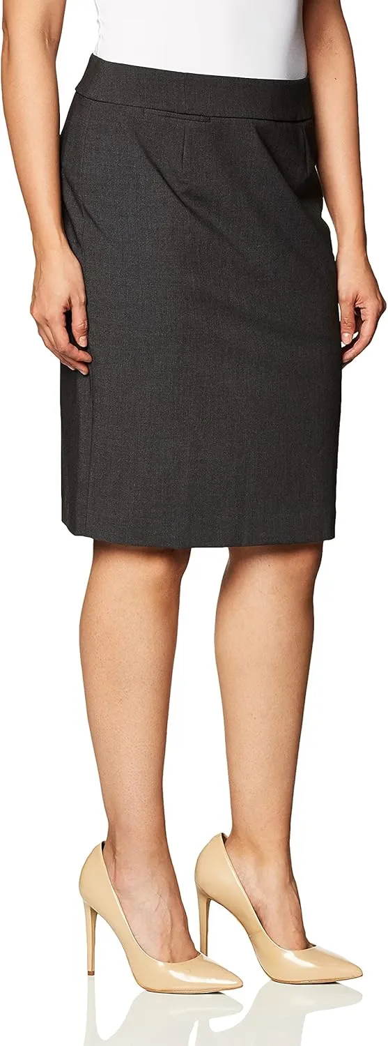 Calvin Klein Women's Classic Fit Straight Lux Suit Skirt (Regular and Plus Size)